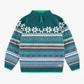 Teal patterned knit sweater, child