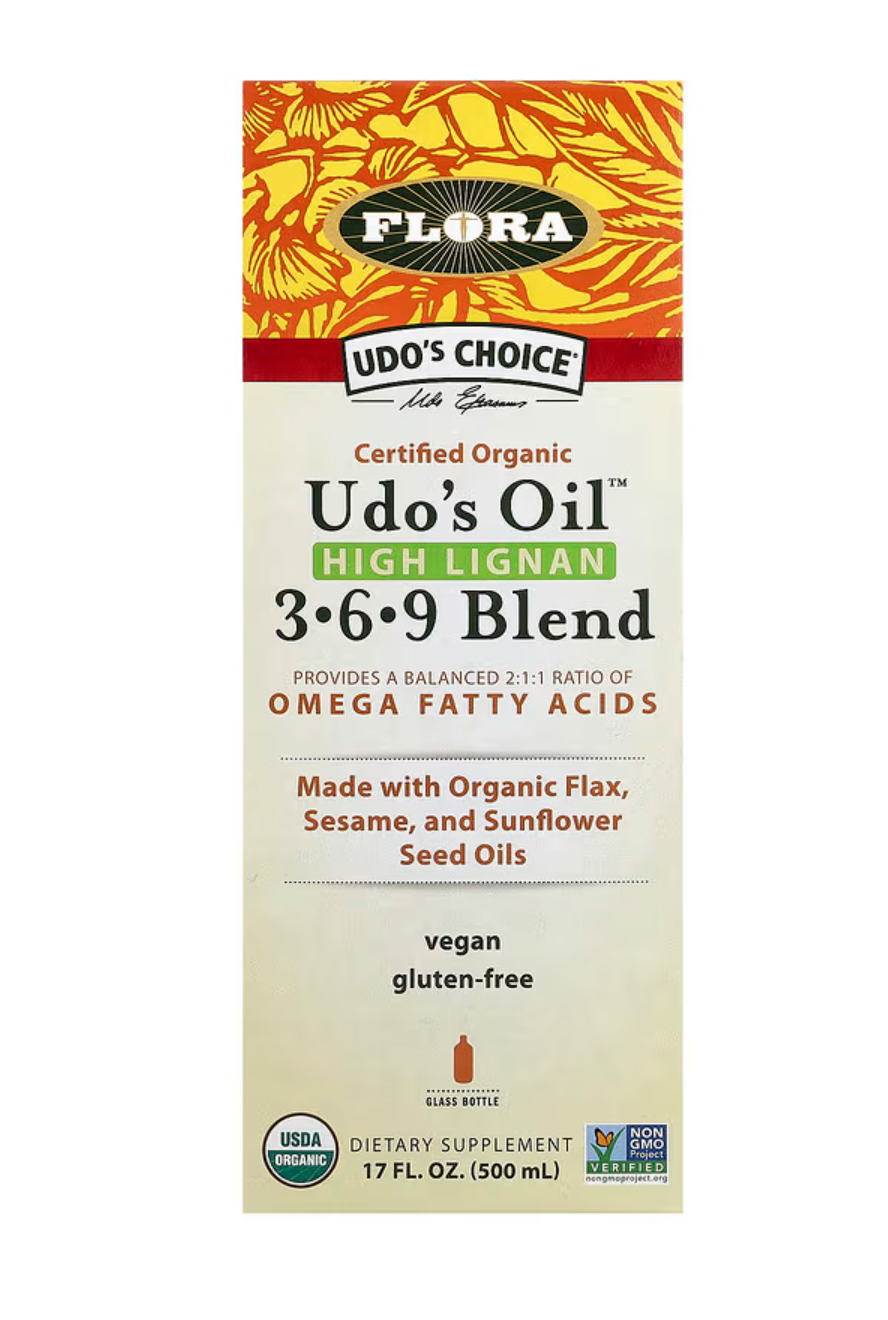 Certified Organic Udo's Oil, High Lignan 3-6-9 Blend, 17 fl oz (500 ml)